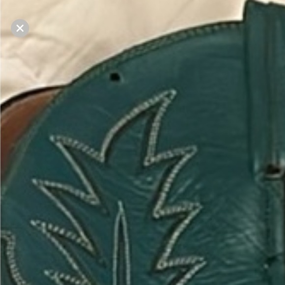 COPY - Lucchese Handmade Teal Green Cowboy Boots size 6B - Picture 6 of 6